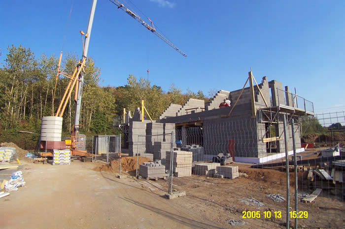 Blick | wieder von der Baustell; OG Mauerwerk